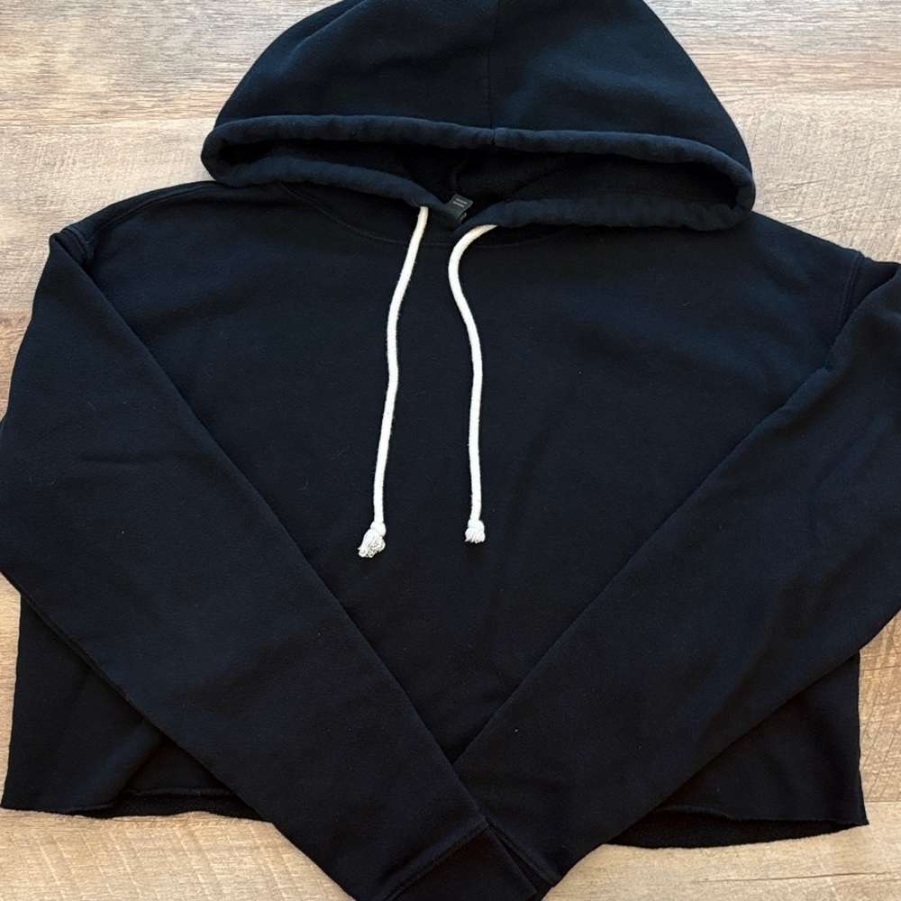 Wild Fable Black Hoodie with White Accents